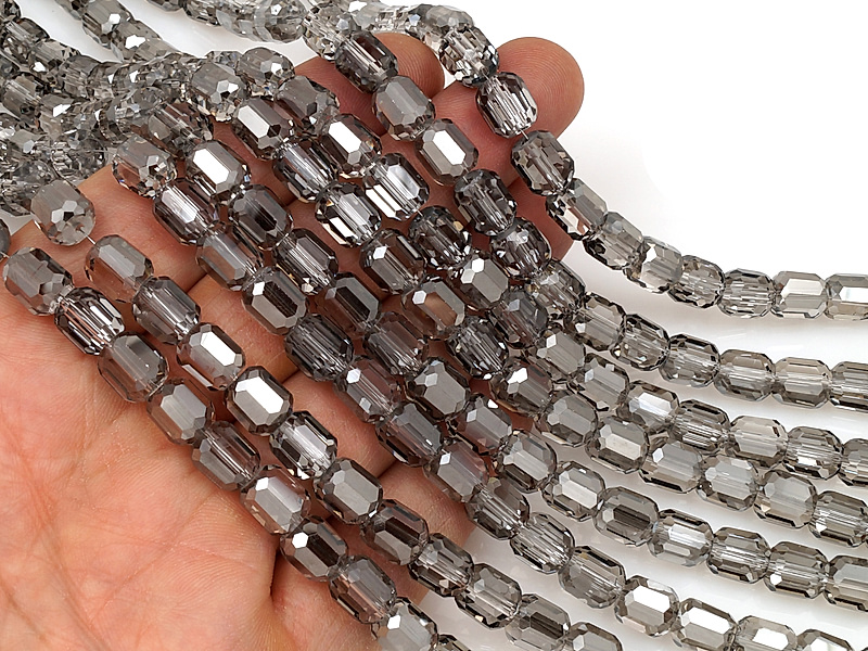 Бусины граненые бочонок "Дымчатый кварц" 9x7.5мм