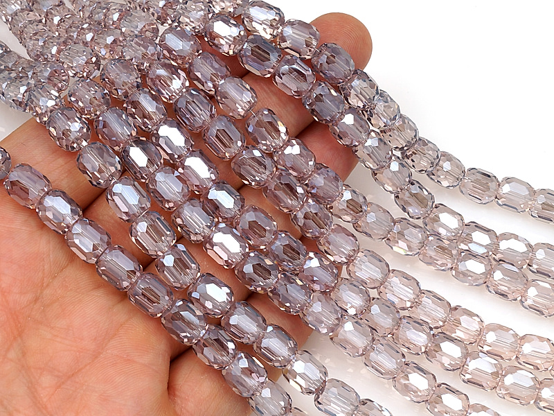 Бусины граненые бочонок "Лепидолит" 8.5x8мм