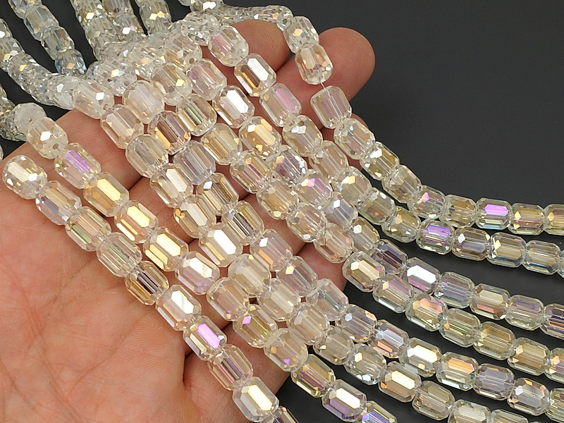 Бусины граненые бочонок "Цитрин" 8.5x7.5мм