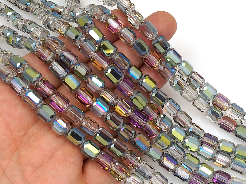 Бусины граненые бочонок "Варисцит" 9x7.5мм