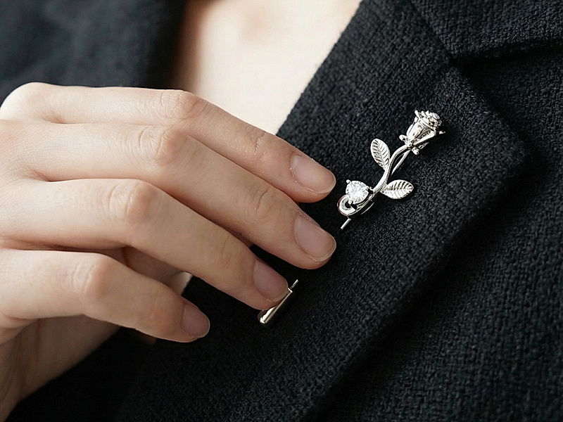 Набор материалов "Брошь "Серебряная роза"