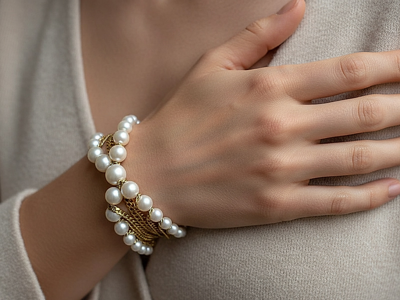 Набор материалов "X браслет с жемчугом Melanie Geargcopoulos" золото