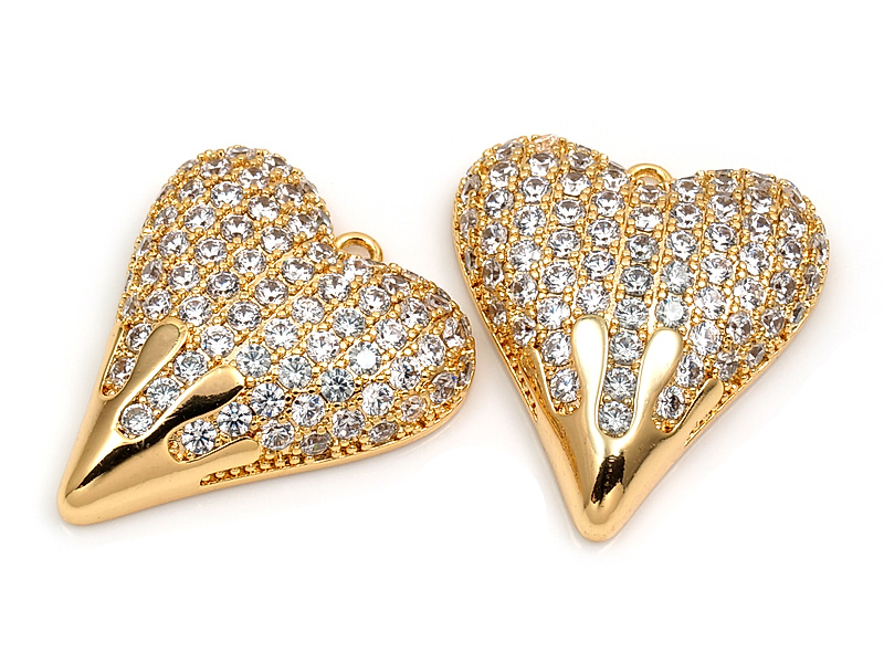 Подвеска "Большое сердце с золотым кончиком"