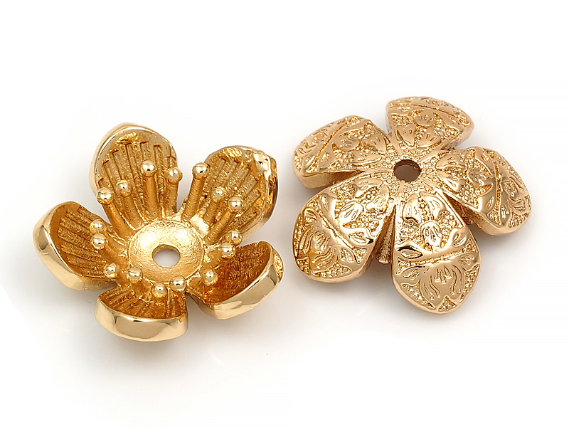 Шапочка для бусин "Золотой маленький лютик"