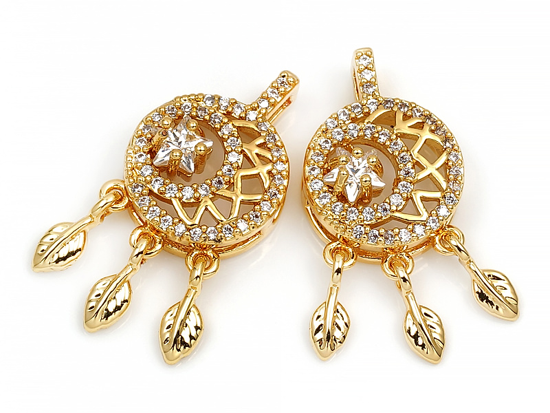 Подвеска коннектор "Золотой ловец звездных снов"