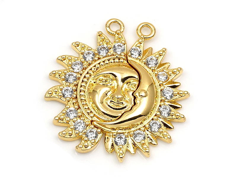 Парные золотые подвески "Луна и солнце""