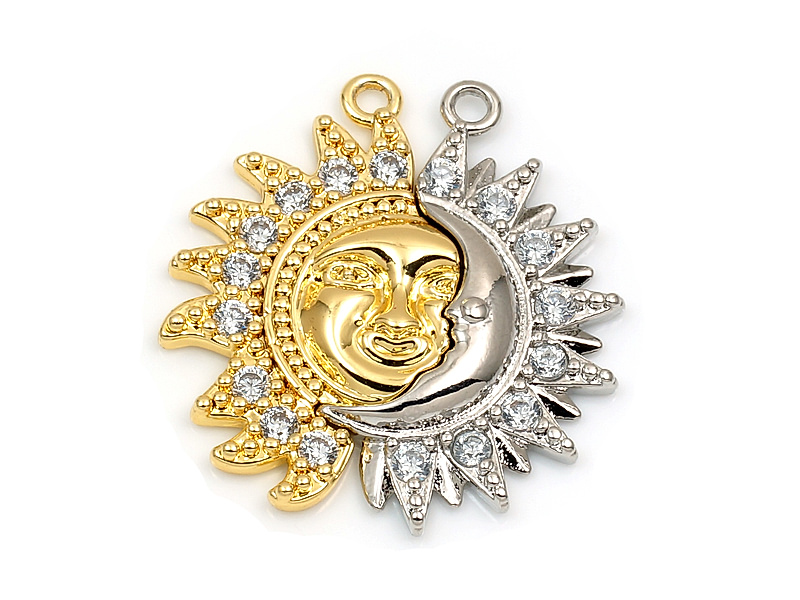 Парные подвески биколор "Луна и солнце""