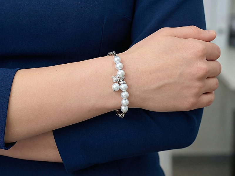 Набор материалов "Браслет с жемчугом Майорка и цепочкой"