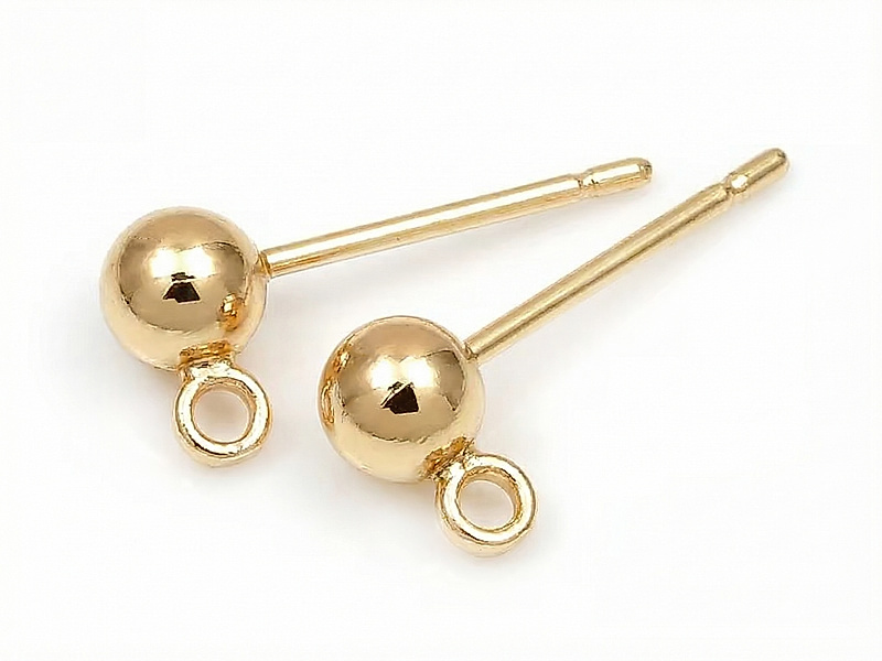 Швензы пусеты "Золотой шарик"