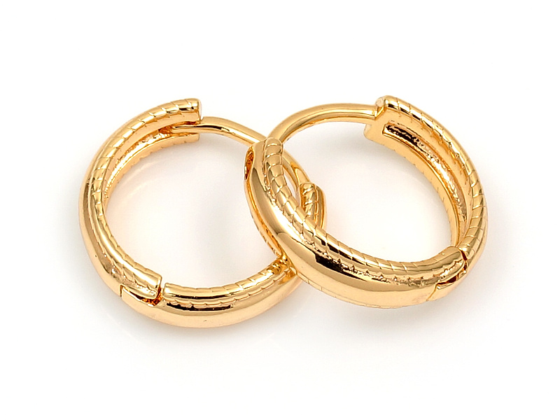 Швензы конго "Золотая рифленая лента" 13x13x3мм