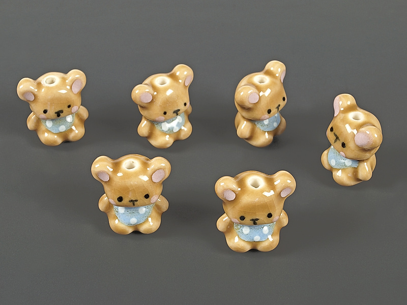 Керамические бусины "Карамельный мишка" для создания бижутерии (украшений). Цвет - карамельный. Диаметр отверстия - 2 мм. Размеры и вес усреднены. Точнее замеряем по требованию.&nbsp;
 | Интернет-магазин товаров для рукоделия