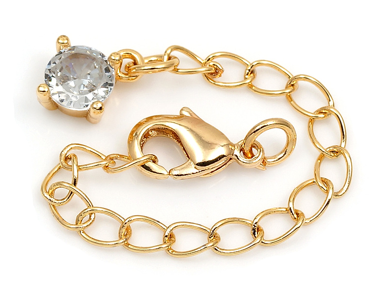 Замок карабин с удлинителем "Кристаллик в золоте" для создания бижутерии (украшений). Покрытие - золото 14К. Вставки - ювелирный кристалл. Размеры замка - 10х5.5х2.5 мм. Диаметр подвесного колечка - 3 мм, колечко не замкнуто. Длина цепочки - 50 мм, пазмер звена - 4х3 мм. Размер подвески кристаллика  - 8х6.5х3.2 мм.  Цена указана за штуку.
 | Интернет-магазин товаров для рукоделия