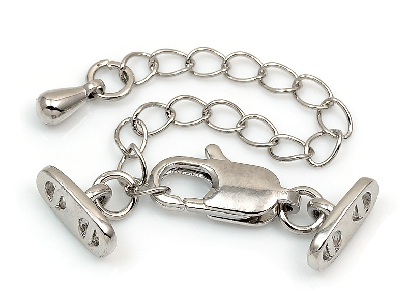 Двухрядный замочек карабин с удлинителем для создания бижутерии (украшений). Покрытие - родий. Общая длина карабина с цепочкой - 70 мм. Размер карабина - 10х6х3 мм. Длина цепочки - 50 мм, размеры звена - 4х3 мм. Размеры концевиков - 9х4х1 мм, диаметр четырех отверстий для тросика - 2х1 мм. Размер подвески капли - 5х3 мм. Цена указана за штуку.
 | Интернет-магазин товаров для рукоделия