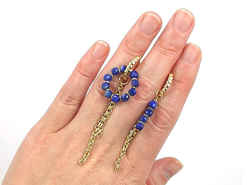 Набор материалов "Серьги конго с бубликами лазурита"