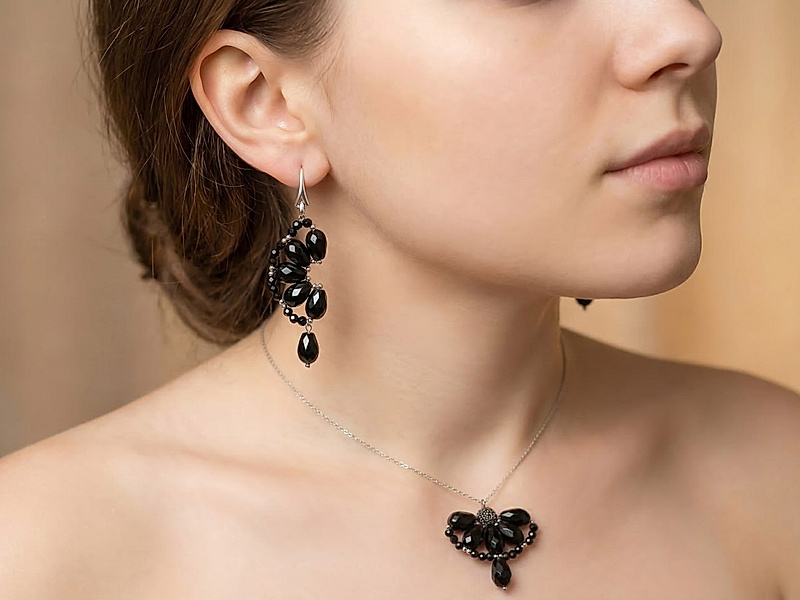 Набор материалов "Серьги и подвеска в форме дольки апельсина"