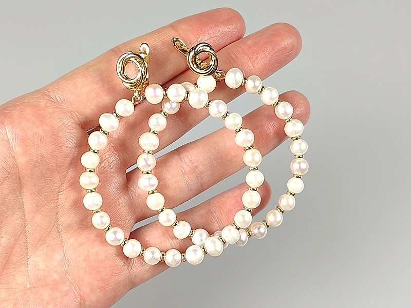 Набор материалов "Серьги  кольца с матовым жемчугом майорка"