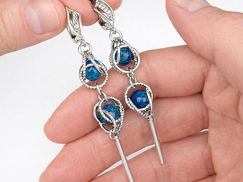 Набор материалов "Серьги из серебряных колечек"