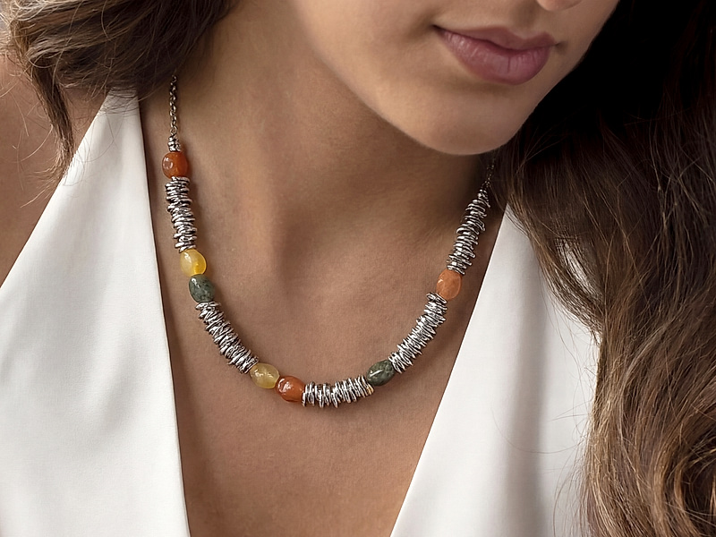 Набор материалов "Колье с декором из звеньев цепочки"