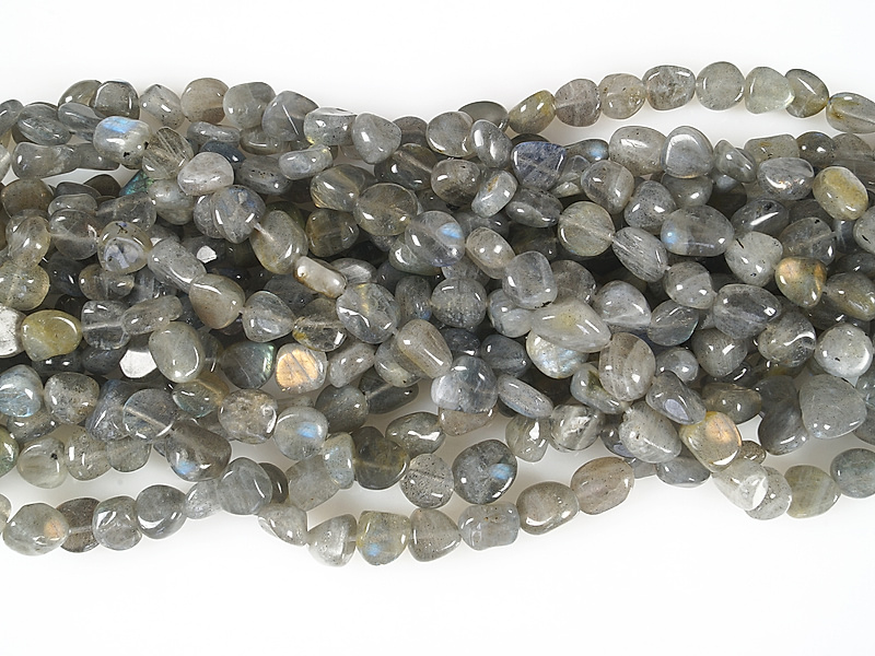 Галтовка лабрадора (Нить 38 см, 48 бусин) 8x7x6мм