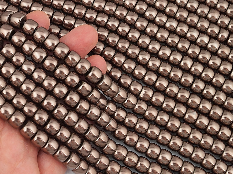 Бусины жемчуга майорка бочонок темный шоколад