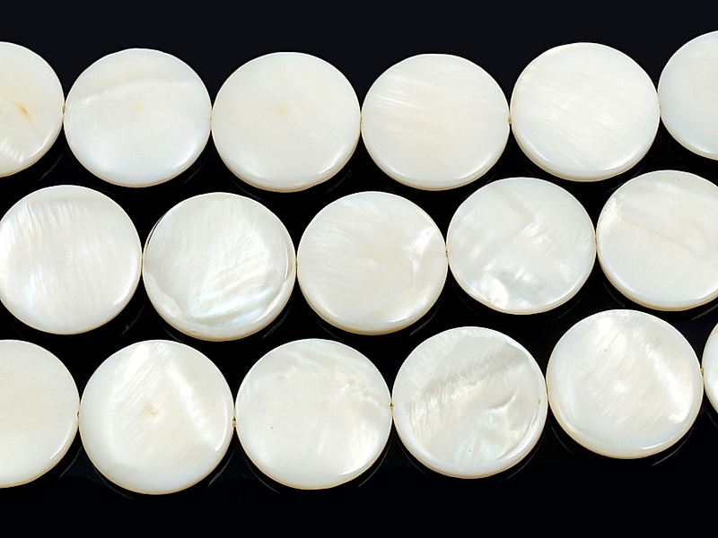 Бусины таблетки, монетки белого перламутра. Месторождение - Индонезия. Диаметр отверстия 1 мм. Размеры, вес, длина и количество бусин на нити указаны примерно. Точнее замеряем по требованию.Природные неровности.
 | Интернет-магазин товаров для рукоделия