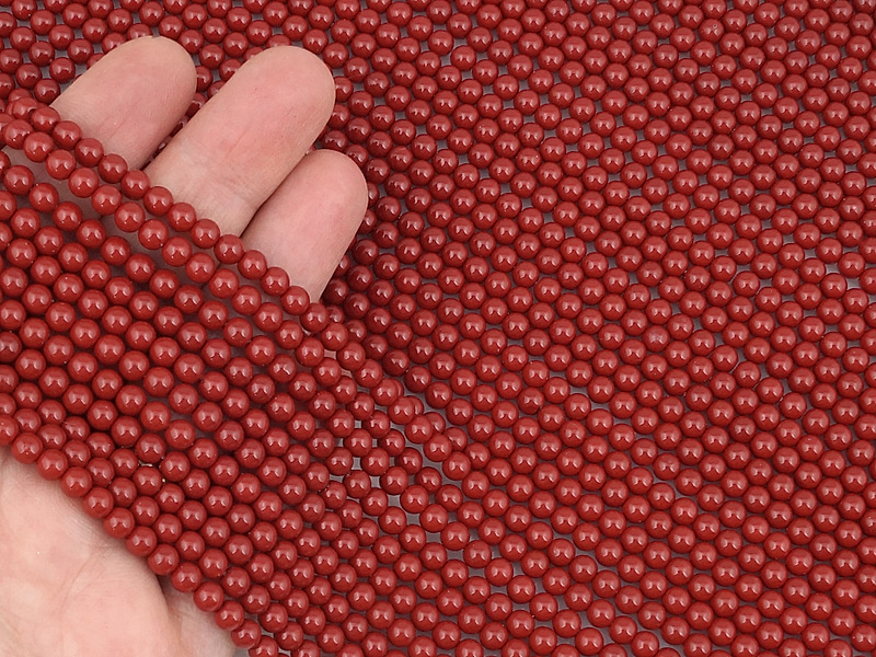 Жемчуг майорка красный коралл 4мм