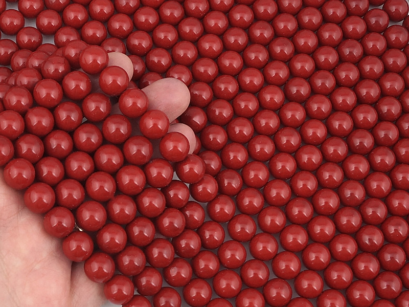 Жемчуг майорка красный коралл 10мм