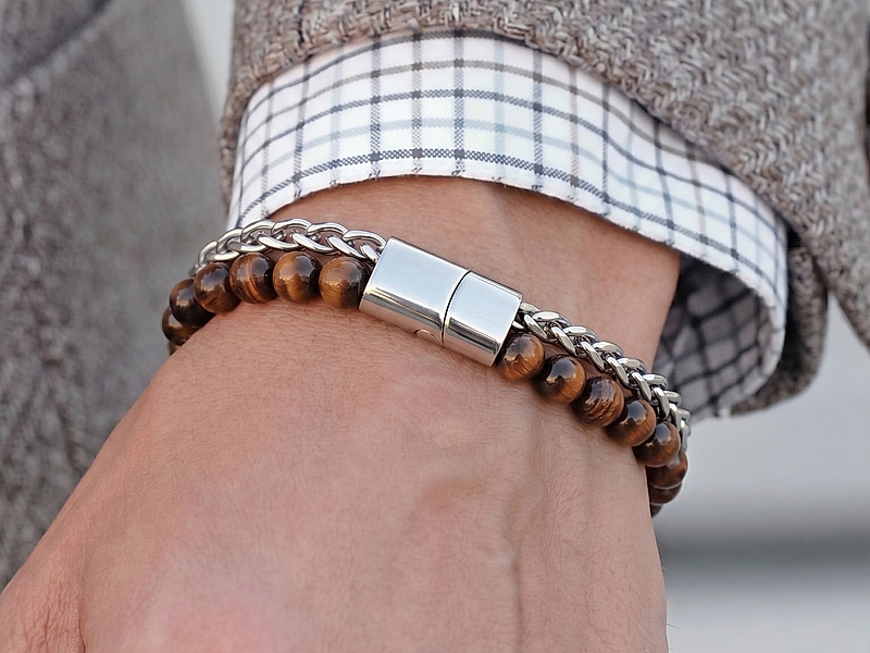 Набор материалов "Мужской браслет "Бычий глаз"