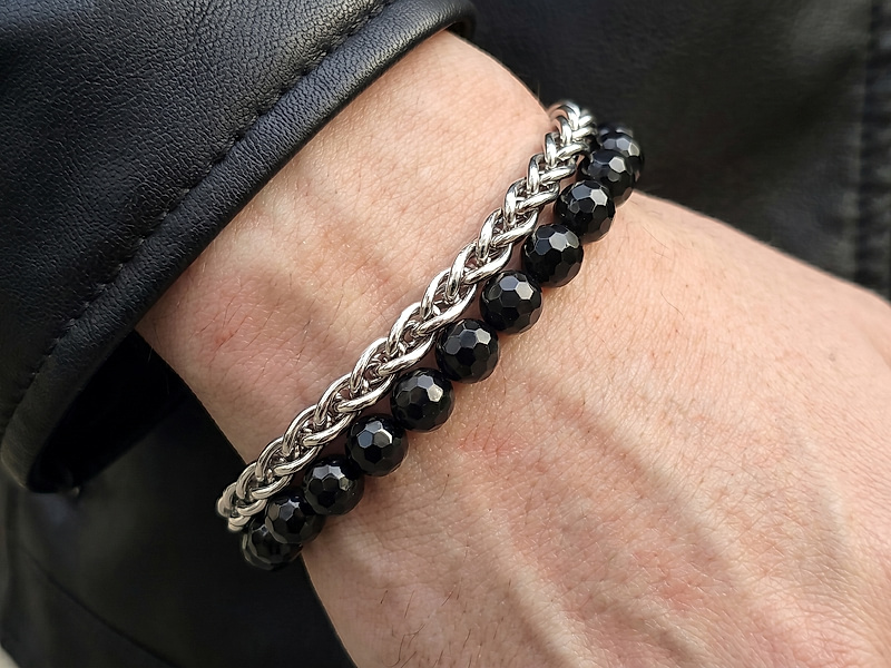 Набор материалов для мужского браслета с магнитным замочком, цепочкой колосок и бусинами черного агата.

Мастер - класс, как собрать браслет с магнитным замочком, ЗДЕСЬ.  &nbsp;
 | Интернет-магазин товаров для рукоделия