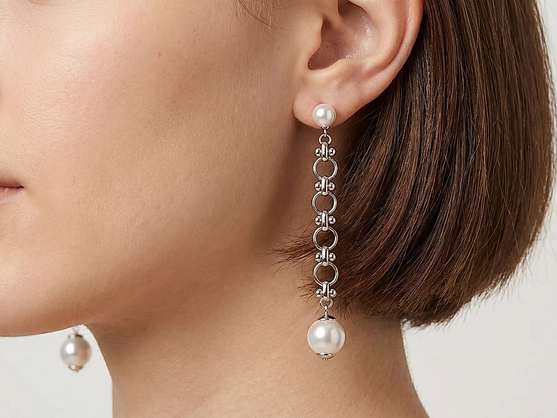 Набор материалов для сборки сережек из ювелирной цепочки и жемчуга майорка. Автор идеи - итальянская студия Sodini.  Основа сборки - ювелирная цепочка.
 | Интернет-магазин товаров для рукоделия