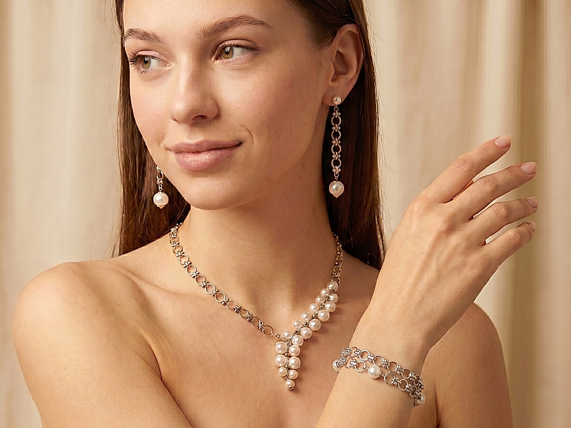 Набор материалов "Ассиметричное колье, серьги и браслет в стиле Sodini" 