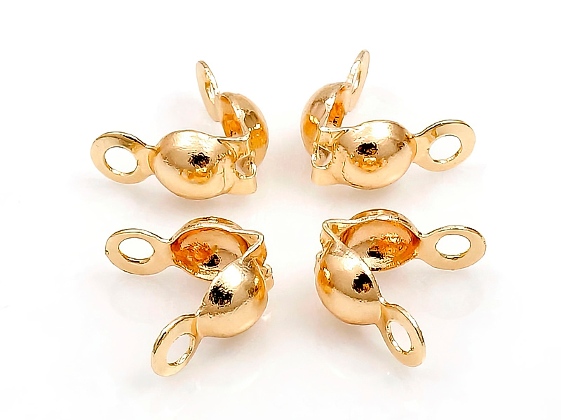 Каллоты для создания украшений (бижутерии). Покрытие - золото 14К. Позволяют скрыть кримп или узел размером до 2х2 мм и прикрепить застежку. Диаметр отверстия - 1.5 мм. Цена указана за упаковку.
 | Интернет-магазин товаров для рукоделия