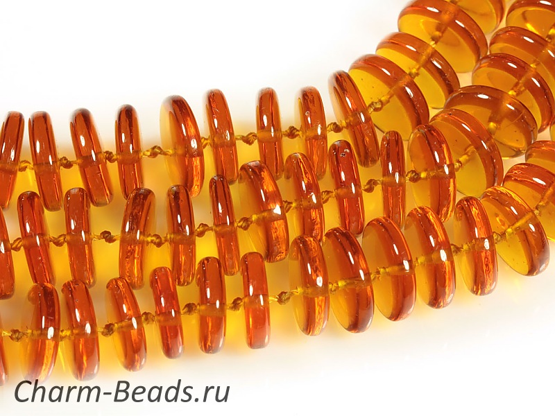 Бусины янтаря 13x3мм