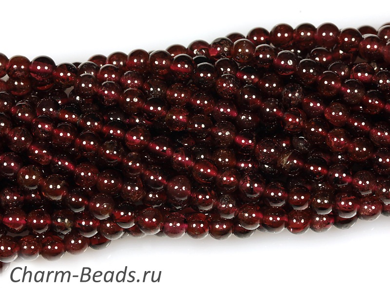 Бусины граната. Диаметр отверстия 0.8 мм. Цена указана за одну бусину. | Интернет-магазин товаров для рукоделия