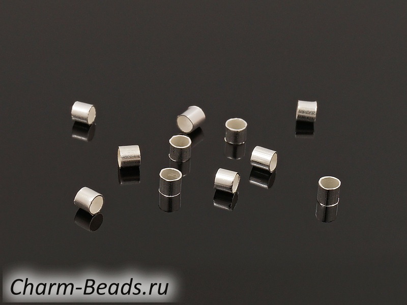 Кримпы для фиксации тросиков, шнуров и пр. Диаметр отверстия 1.5мм. Цена указана за упаковку - более 110 шт. | Интернет-магазин товаров для рукоделия