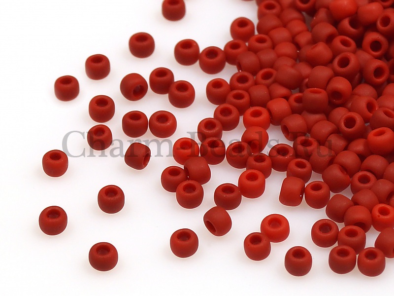 Бисер Toho, размер 11/0. Цвет #45F (Матовый непрозрачный, красный перец). Цена указана за 10 грамм. Производитель - Япония. | Интернет-магазин товаров для рукоделия