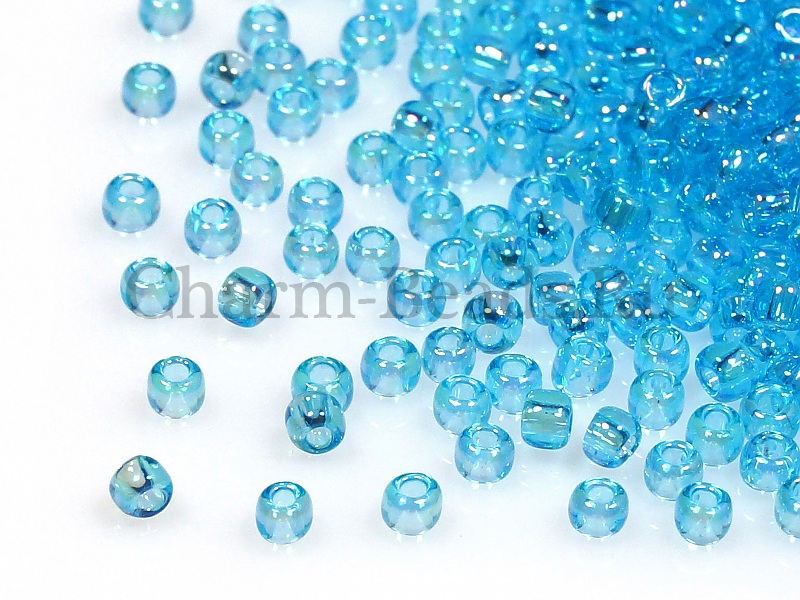 Бисер Toho, размер 11/0. Цвет #163 (Радужный прозрачный, аквамарин). Цена указана за 10 грамм. Производитель - Япония.  | Интернет-магазин товаров для рукоделия