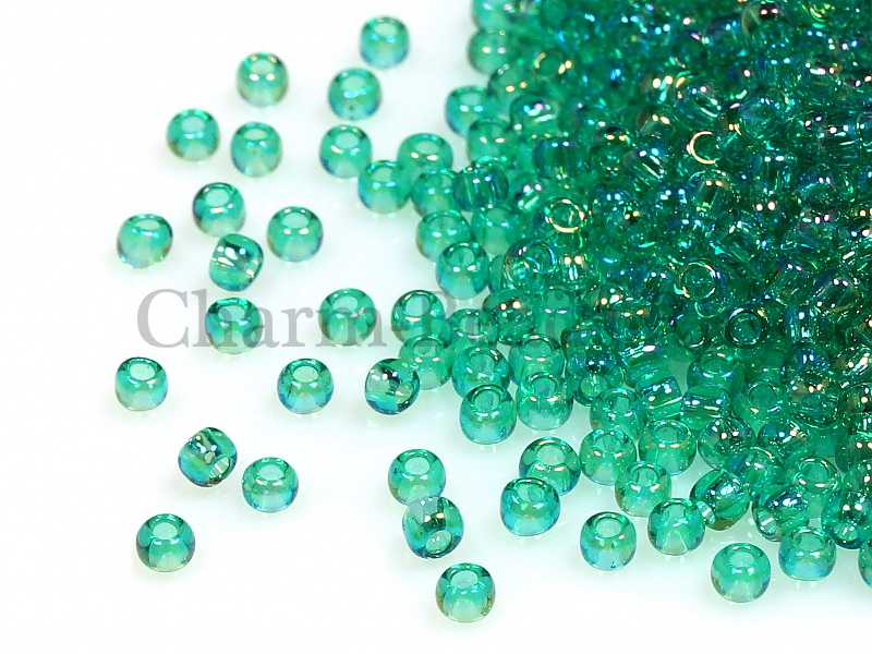 Бисер Toho, размер 11/0. Цвет #164B (радужный прозрачный, темный перидот). Цена указана за 10 грамм. Производитель - Япония.  | Интернет-магазин товаров для рукоделия