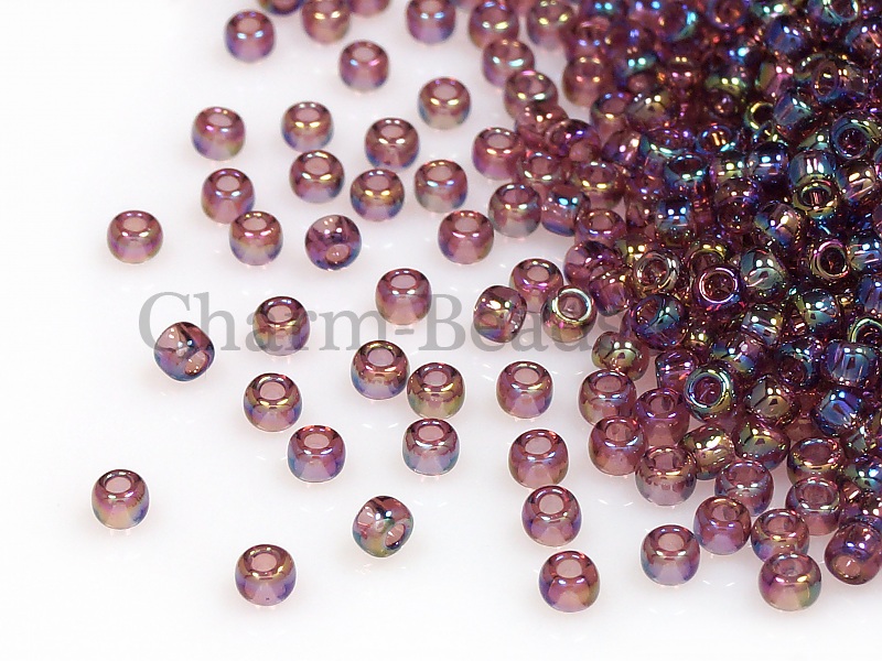 Бисер Toho, размер 11/0. Цвет #166B (Радужный прозрачный, аметист). Цена указана за 10 грамм. Производитель - Япония. | Интернет-магазин товаров для рукоделия