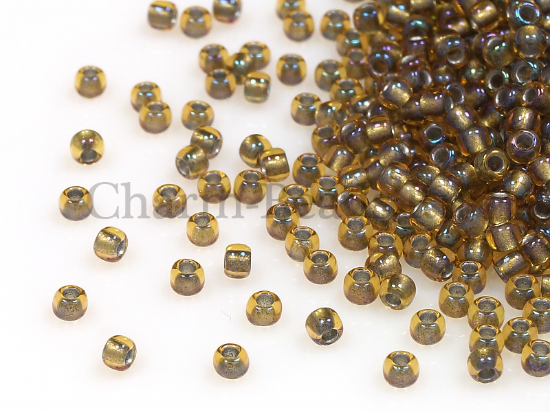 Бисер Toho, размер 11/0. Цвет #281 (окрашенный изнутри, радужный, топаз/оливин). Цена указана за 10 грамм. Производитель - Япония.  | Интернет-магазин товаров для рукоделия