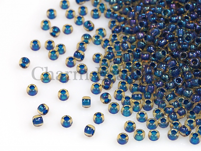 Бисер Toho, размер 11/0.  Цвет #929 (Окрашенный изнутри, радужный светло-желтый/капри). Цена указана за 10 грамм. Производитель - Япония. Цена указана за 10 грамм. | Интернет-магазин товаров для рукоделия