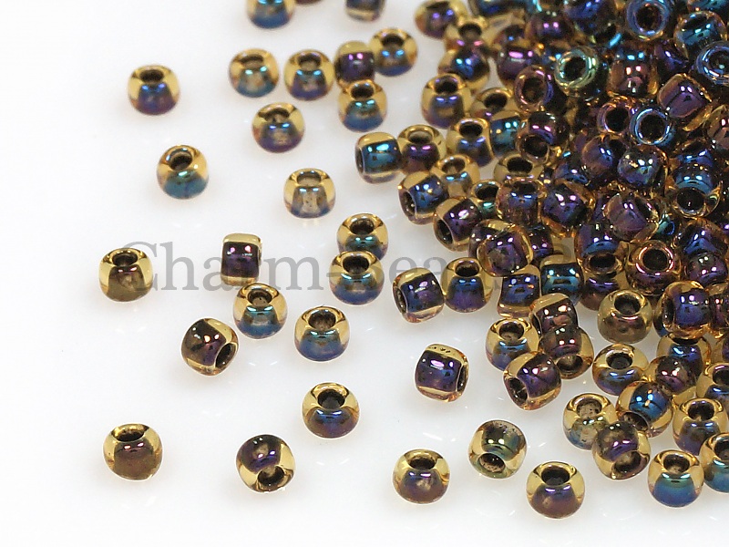 Бисер Toho, размер 15/0. Цвет #245 (окрашенный изнутри, нарцисс/черный). Цена указана за 10 грамм. Производитель - Япония.  | Интернет-магазин товаров для рукоделия