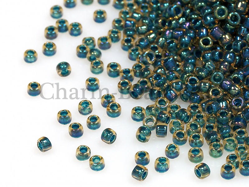 Бисер Toho, размер 15/0. Цвет #243 (Окрашенный изнутри, топаз/непрозрачный изумруд). Цена указана за 10 грамм. Производитель - Япония.  | Интернет-магазин товаров для рукоделия