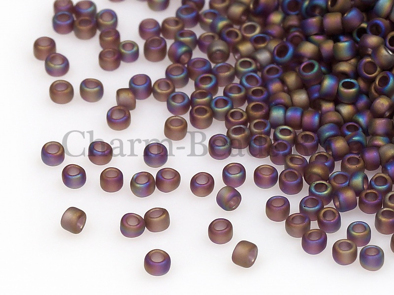 Бисер Toho, размер 15/0. Цвет #166CF (матовый радужный, аметист). Цена указана за 10 грамм. Производитель - Япония. | Интернет-магазин товаров для рукоделия