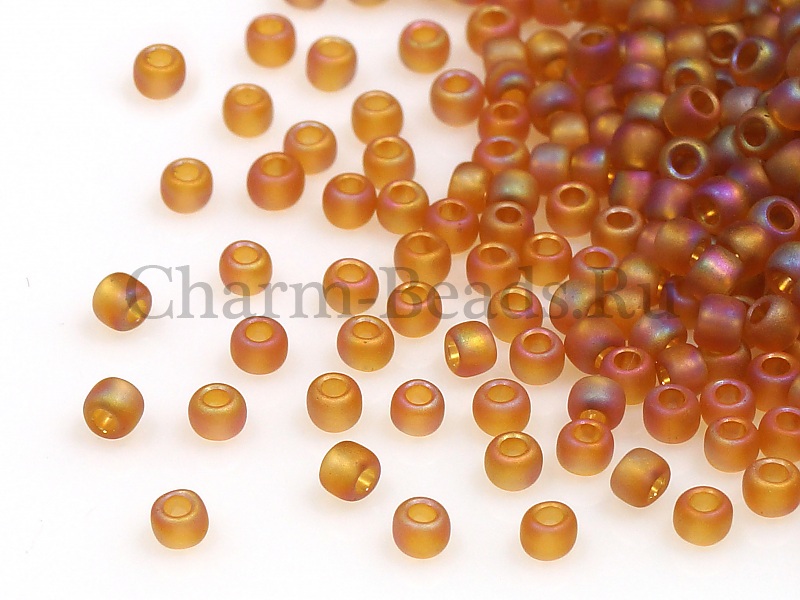 Бисер Toho, размер 15/0. Цвет #162CF (Матовый прозрачный, радужный темный топаз). Цена указана за 10 грамм. Производитель - Япония. | Интернет-магазин товаров для рукоделия