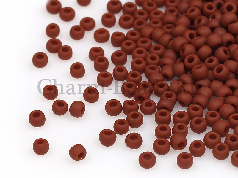 Бисер Toho, размер 15/0. Цвет #46LF (Матовый непрозрачный, терракотовый). Цена указана за 10 грамм. Производитель - Япония.  | Интернет-магазин товаров для рукоделия