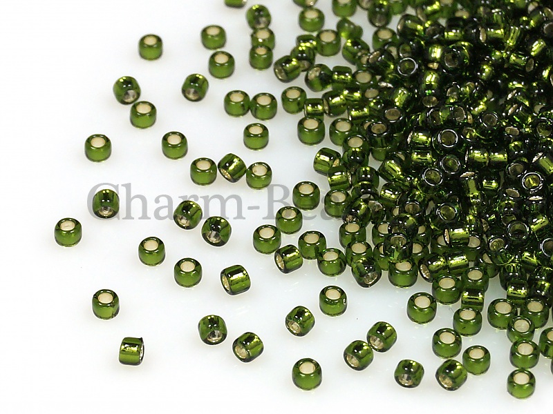 Бисер Toho, размер 15/0. Цвет #37 (Внутреннее серебрение, оливковый). Цена указана за 10 грамм. Производитель - Япония.  | Интернет-магазин товаров для рукоделия
