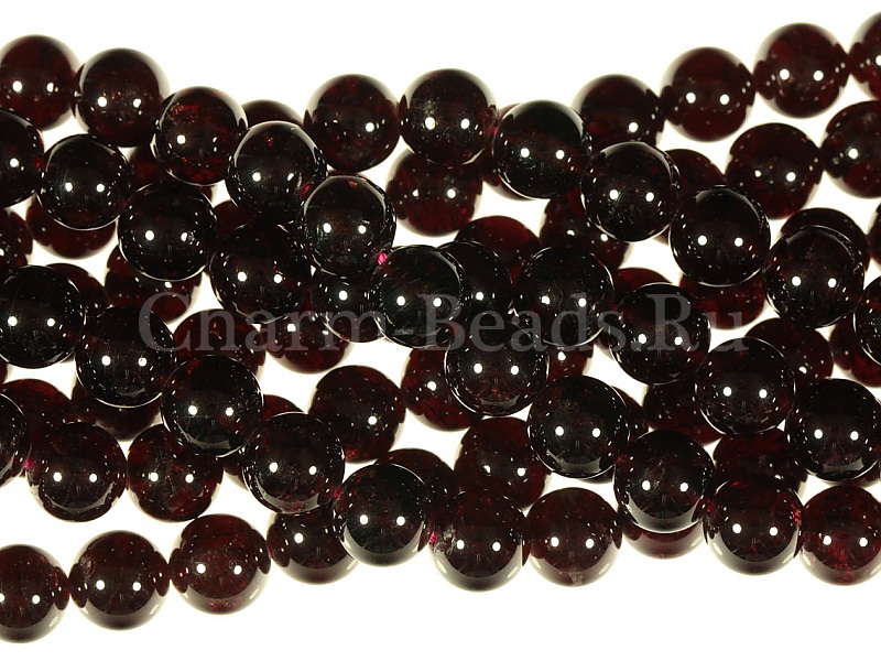 Бусины граната класса А. Диаметр отверстия 1 мм. Цена указана за одну бусину. | Интернет-магазин товаров для рукоделия