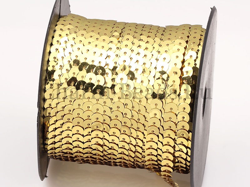 Пайетки плоские на нити  с эффектом металлизированной иризации.  Производство - Таиланд. Диаметр отверстия 1 мм. Цена указана за 1 метр. | Интернет-магазин товаров для рукоделия