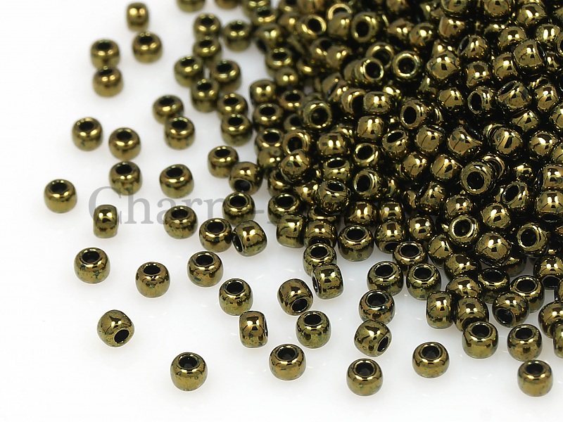 Бисер Toho, размер 11/0. Цвет #422 (Золотой глянец, черный). Цена указана за 10 грамм. Производитель - Япония. | Интернет-магазин товаров для рукоделия